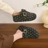Zapatos Birkenstock Retro de Lunares con Suela Gruesa Semiabiertos para Mujer 2026 Nuevo Otoño Aumentan la Altura Interior Suela Suave Zapatillas de Punta Cerrada para Mujer