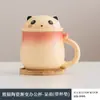 Taza de Cerámica de Panda Taza de Té para Oficina con Tapa Filtro Taza de Agua de Aspecto Elegante Taza Personal para Mujeres Caja de Regalo