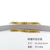 Plata S925 Chapada en Oro Fu Lu Shou Trébol de Cinco Hojas Hecho a Mano Cadena de Eslabones Medios Pulsera Collar Accesorios DIY