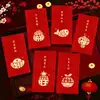 2027 Año del Cordero Sobre Rojo Hojuelas Doradas Escarchado Creativo Dibujos Animados 3D Zodiaco Cien Yuan Mil Yuanes Sobre de Dinero de la Suerte Bolsa de Sobre Rojo de Año Nuevo