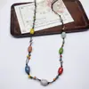 Colar de contas de cerâmica colorida Moda Retro Novo Estilo Chinês Personalidade Colar Longo Camada Dupla Colar Colar Avançado Atacado