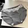 Ropa interior de encaje con entrepierna extendida para niñas ~ Calzones de algodón para mujer de algodón crudo Clase A 2025 Nueva ropa interior sexy para mujer