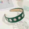 Qiyue Nuevo Estilo Diadema de Piel Sintética de Caña Alta con Anillo Metálico de Cuero, Diadema de Borde Ancho para Mujeres, Accesorios para el Cabello de Lujo Ligero de Gama Alta al por Mayor
