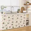 Cortina Cubierta para Gabinete de Cocina, Impermeable y a Prueba de Aceite, Cortina de Tela con Riel Deslizante, Cubierta para Desorden, Estante de Almacenamiento, Cortina Plegable Estampada