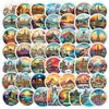 50 Adesivos de Grafite de Viagem Europeia para Copo d'Água, Computador, Celular, Adesivos Decorativos à Prova d'Água, Adesivos Criativos de Viagem, Atacado
