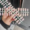 Uñas Postizas Ojo de Gato Pre-hechas Transfronterizas 30 Piezas Uñas Portátiles Uñas Almendra Cortas Color Nude Manicura Hecha a Mano Pegatinas para Uñas