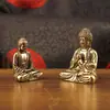 Latão Puro Grande Buda Shakyamuni Estátua Ornamento Bolso Cobre Buda Shakyamuni Decoração de Mesa Cobre Buda Ornamento Artesanato