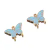 Hermoso color solo colgante mariposa diy aleación gota de aceite pendientes colgante accesorios collar broche bolsa ropa colgante