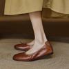 Versión de Piel de Oveja ~ Primavera 2025 Nuevo Versátil Lazo Francés Viento Suave Ballet Slip-On Zapatos de Mujer