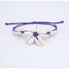 Vacaciones de Verano en la Playa del Mar Moda Transfronteriza Europea y Americana Pulseras Tejidas a Mano de Conchas Joyería de Conchas Naturales para Hombres y Mujeres