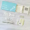 Bandeja de talheres descartáveis de aniversário gaveta pequena conjunto de caixa de presente fabricante de panificação talheres de bolo de plástico prato de jantar louça