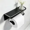 Suporte de Papel Toalha Aroma Preto Fosco Montado na Parede do Banheiro Suporte de Papel Toalha Aroma para Banheiro Multifuncional Prateleira de Armazenamento