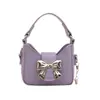 Bolso de Mano Niche con Lazo 2025 Nuevo Estilo Coreano Mini Bolso Cruzado de Cadena Moda Lápiz Labial Audífonos Bolso de Hombro