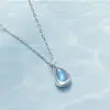 Colar de Pérola da Lua Lágrimas de Sereia para Mulheres, Corrente Curta de Clavícula Fashion e Fresca, Pingente de Gota Tendência para Mulheres