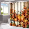 Cortina de Ducha Otoño Feliz Otoño Transfronteriza Separador de Separación Seco y Húmedo para Baño del Hogar Cortina de Ducha Impermeable Cortina de Ducha