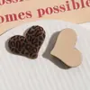 Parche de Joyería con Estampado de Leopardo Flocado Color Café Coreano Corazón de Melocotón Dachshund Oso Parche DIY Accesorios para Diadema Cuerda de Cabello Funda de Teléfono Móvil