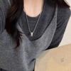 Collar con colgante de gota de agua estilo minuto para mujer, otoño e invierno, cadena larga para suéter, casual, combina con todo, verde, lujo, accesorios de alta gama