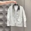 Stock de fábrica, cuello patchwork, cuello de color block para el día a día, chaqueta para ir al trabajo, multicolor, solapa, corte holgado, casual, fina y estructurada