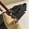 Bolso de Mano Tejido Casual Versátil para Mujer 2025 Verano Nuevo Moda Ins Bolso de Paja Simple Bolso de Hombro Trendy