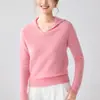 Suéter de Cachemira 100% Puro para Mujer Moda Otoño Invierno Pulóver con Capucha Sin Costuras Color Sólido Tejido Cálido Versátil