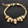 Pulseras de Calavera Europeas y Americanas Nuevas Chapadas en Oro, Pulseras Personalizadas de Moda y Tendencia para Mujer Fabricante Mayorista B171