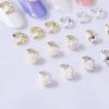 Unha Estrela Lua Joias Japonês Minimalista Crescente Branco Camélia Nail Alloy Joias Decoração de Unhas