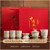 Juego de Té de Porcelana Blanca de Lujo de Gama Alta con un Juego Completo de Tetera y Tazas, Adecuado para Preparar Té, un Regalo Perfecto para Personas Mayores y Líderes