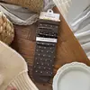 Songmu" Meias Femininas Versáteis Estilo Coreano Ins com Design de Bolinhas Chá Doce Meias de Algodão Meio da Panturrilha Meias de Menina Doce Caídas