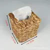 Amazon Calabaza de Agua Tejida con Hierba Caja de Pañuelos Rectangular Caja de Almacenamiento Cesta de Pañuelos Extraíble Estilo Pastoral Tejida a Mano