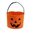 Balde de Armazenamento de Feltro de Abóbora de Halloween Grande Capacidade Desenho Animado Balde de Mão Festa Infantil Páscoa Saco de Armazenamento de Doces