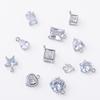 Moda Geométrica Gota de Agua Redonda Circonita Colgante Pendientes Hechos a Mano Collar Corazón Estrella de Cinco Puntas Accesorios para Joyería DIY