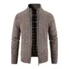 2024 nuevo cárdigan suéter de terciopelo para hombre talla grande comercio exterior cuello alto chaqueta abrigo de moda suéter para hombre