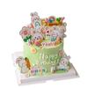 Adorno Lindo para Pastel de Resina con Forma de Corazón, Conejo, Zanahoria, Bebé, Feliz Cumpleaños, Tarjeta Decorativa