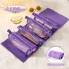 Bolsa de cosméticos para mujer, portátil, gran capacidad, para viaje, con compartimentos para brochas de maquillaje, almacenamiento de cuidado de la piel, bolsa separadora para lavado, bolsa de almacenamiento
