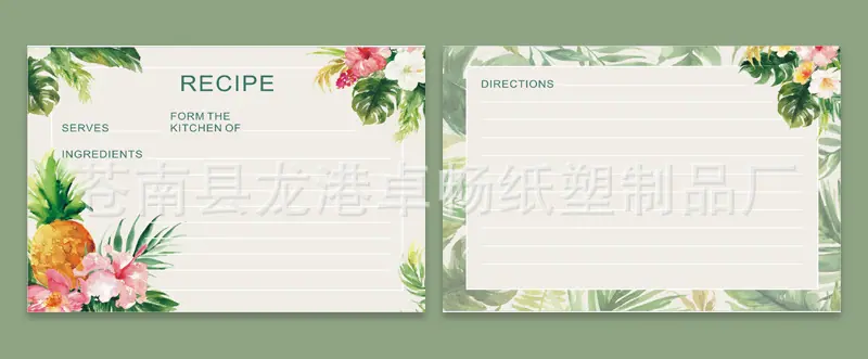 花卉 水果 植物 食谱卡