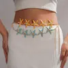 Collar de Estrella de Mar con Goteo de Aceite Transfronterizo Europeo y Americano, una Cadena de Cintura Única de Doble Propósito con un Toque de Alta Gama, Joyería de Estilo Nicho para Vacaciones para Mujeres