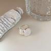 Anel Heng S925 Cristal Branco Natural Oval Aberto Indústria Pesada Feminino Mercadoria de Feira da Coreia do Sul Anel Fashion Versátil para Instagram