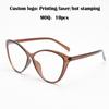 Nuevo marco de gafas para miopía de comercio exterior europeo y americano TR90 ojo de gato para mujer estilo ins retro moderno marco plano anti-luz azul