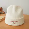 Lindo Gorro de Lana Tejido Bordado con Cachorro para Mujer 2025 Nuevo Otoño e Invierno Pequeño Versátil Que Muestra el Rostro Gorro para Circunferencia de Cabeza Grande