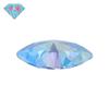Huagang Gem Sea Blue Mosan Diamante Pedra Nua Olho de Cavalo Tipo Folha Anéis Moissanite Pedra Nua Sintética Moissanite Sílica