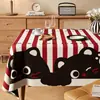 Toalha de Mesa Desenho Animado, Sem Lavagem, Impermeável, À Prova de Óleo, Resistente ao Calor, Estilo Dopamina Creme, Toalha de Mesa Retangular, Protetor de Mesa, Chá