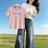 Comercio Exterior Transfronterizo Ropa para Mujer Tallas Grandes para Mamás, Nuevo Estilo de Verano, Corte Ajustado, Cuello Redondo, Diseño Elegante, Versátil Estampado de Manga Corta