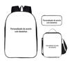 Atacado do Fabricante Conjunto de Mochila Escolar Messi de Três Peças Mochila de Nylon Estampada Mochila em Forma de D Fofa e Impermeável