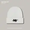 Gorro tejido súper popular estilo ins coreano para hombres con circunferencia de cabeza grande, gorro de punto bordado, gorro de lana de borde enrollado estilo callejero para mujeres
