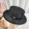 Chapéu de Palha Trançado Vazado Estilo Old Money para Mulheres, Chapéu de Sol Praia Retro Francês de Verão, Chapéu de Sol para Férias