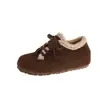 Aumento de Altura Interior de 5 cm Zapatos Birkenstock para Mujer Otoño 2025 Nuevo Versátil Retro Casual Zapatos Peludos de Suela Blanda Zapatos de Algodón Calientes