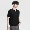 Camisa polo casual texturizada para hombre, suéter de punto nuevo de verano 2026, camiseta de manga corta con cuello de solapa