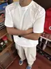 Camiseta de Verano para Hombre con Parches de Malla y Seda Helada de Secado Rápido, Manga Corta, Estilo Americano, Protección Solar, Hombro Normal, Corte Limpio, Media Manga