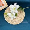 Impressão 3D 2 flores 1 Bud Lily fita flor artificial flor artificial casamento casa sala de estar decoração chão lírio artificial