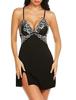 Lencería sexy de comercio exterior transfronterizo europea y americana sexy encaje estampado sexy club nocturno pijama hueco en la espalda para mujer